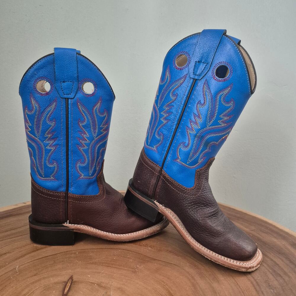 Old West BSC1840 Toddler Blue Square Toe Western Boot | US 9.5-D